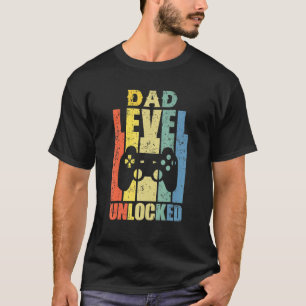 Camiseta Níveis de Pai de Anúncio de Gravidez Desbloqueados
