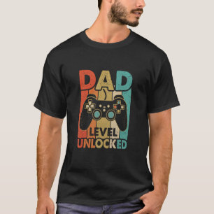 Camiseta Níveis de Pai de Anúncio de Gravidez Desbloqueados