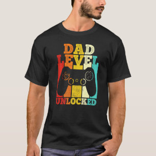 Camiseta Níveis de Pai de Anúncio de Gravidez Desbloqueados