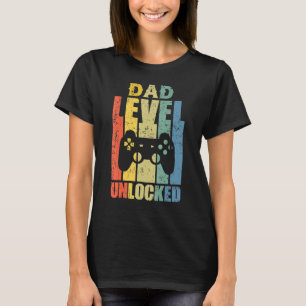 Camiseta Níveis de Pai de Anúncio de Gravidez Desbloqueados