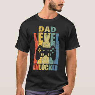Camiseta Níveis de Pai de Anúncio de Gravidez Desbloqueados