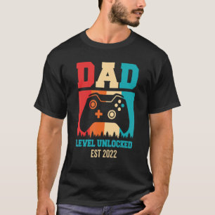 Camiseta Níveis de Pai de Anúncio de Gravidez Desbloqueados