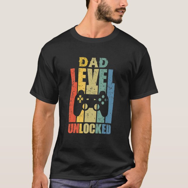 Camiseta Níveis de Pai de Anúncio de Gravidez Desbloqueados (Frente)