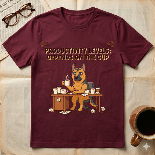 Camiseta Níveis de Produtividade Dependem Da Xícara