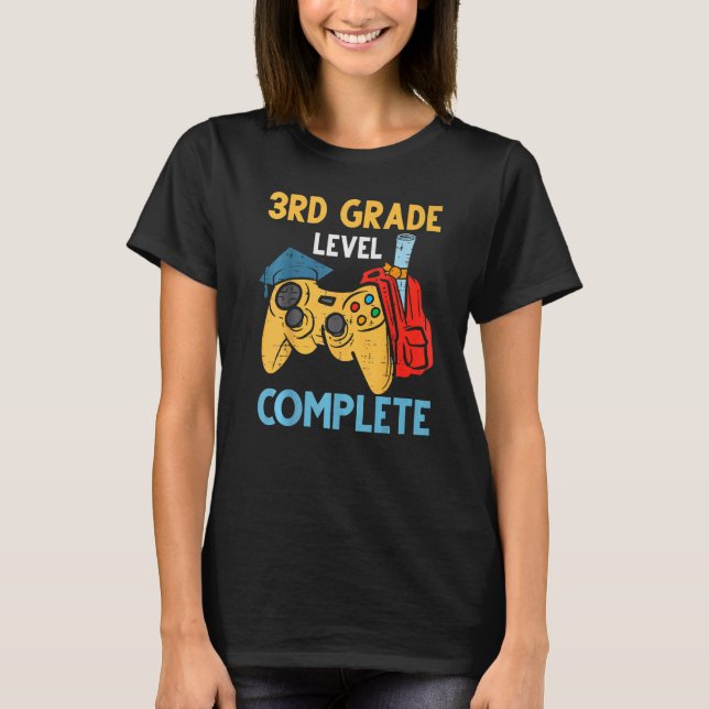 Camiseta Níveis do 3º ano completam o final do jogo dia da  (Frente)