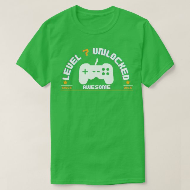 Camiseta NÍVEL7 desbloqueado desde 2015 (Frente do Design)