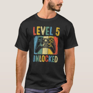 Camiseta Nível 05 Jogador de vídeo desbloqueado 05º anivers