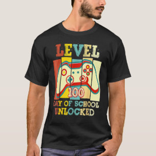 Camiseta Nível 100 Dia Da Escola Desbloqueou O Gamer Vintag