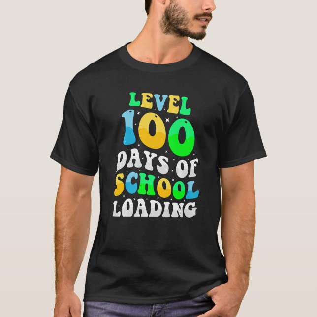 Camiseta Nível 100 Dias De Carga Escolar 100 Dias De Progra (Frente)