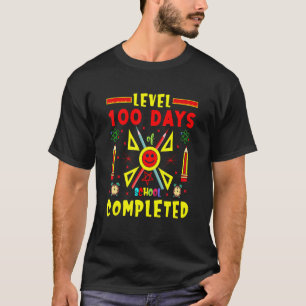 Camiseta Nível 100 Dias De Escola Completados 100 Dias De G