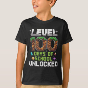 Camiseta Nível 100 Dias De Escola Crianças De Jovens Jogado