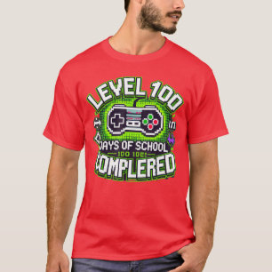 Camiseta Nível 100 Dias De Escola Desbloqueado Arte Piel de