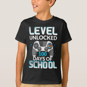 Camiseta Nível 100 Dias De Escola Desbloqueado Equipe Nerdy