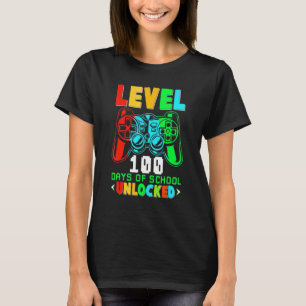 Camiseta Nível 100 Dias De Escola Desbloqueado Gamer Vídeo