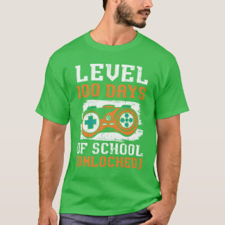 Camiseta Nível 100 Dias De Escola Desbloqueado Jogo De Víde