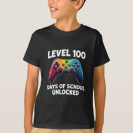Camiseta Nível 100 dias de escola desbloqueados