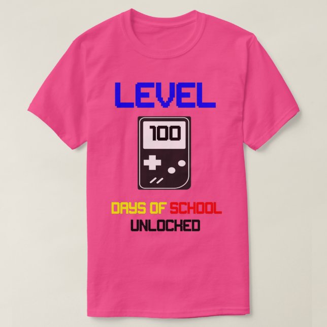 Camiseta Nível 100 Dias De Escola Desbloqueados 38 (Frente do Design)