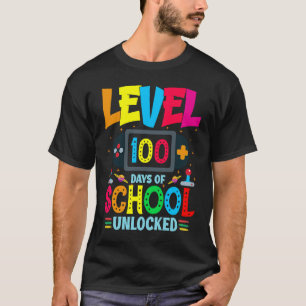 Camiseta Nível 100 dias de jogos de jogador desbloqueados d