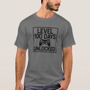 Camiseta Nível 100 Dias Desbloqueados Meninos Crianças Cont