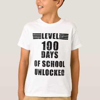 Camiseta Nível 100 do jogador legal desbloqueado da escola
