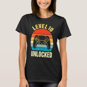Camiseta Nível 10 Desbloqueado Aniversário de 10 anos de