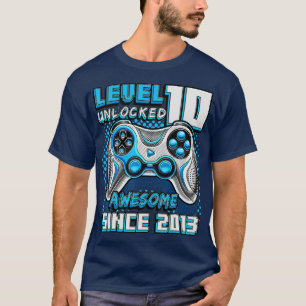 Camiseta Nível 10 Desbloqueado Incrível 2013 Vídeo Game 10.