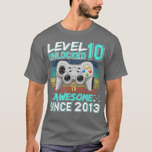 Camiseta Nível 10 Desbloqueado Incrível 2013 Vídeo Game 10.