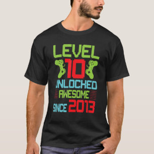 Camiseta Nível 10 Desbloqueado Incrível Desde 2012 10º Aniv