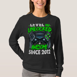 Camiseta Nível 10 Desbloqueado Incrível Desde 2012 10º Aniv