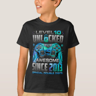 Camiseta Nível 10 Desbloqueado Incrível Desde 2013 10º Aniv