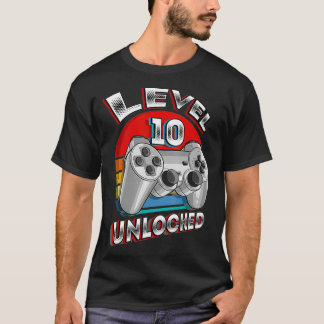 Camiseta Nível 10 Jogo de Vídeo Correspondente 10º Aniversá