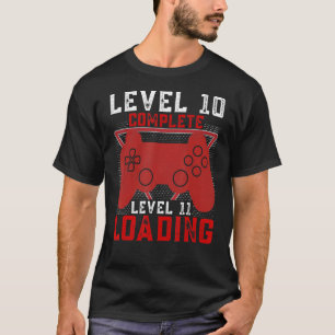 Camiseta NÍVEL 10 Nível 11 completo Carregando aniversário