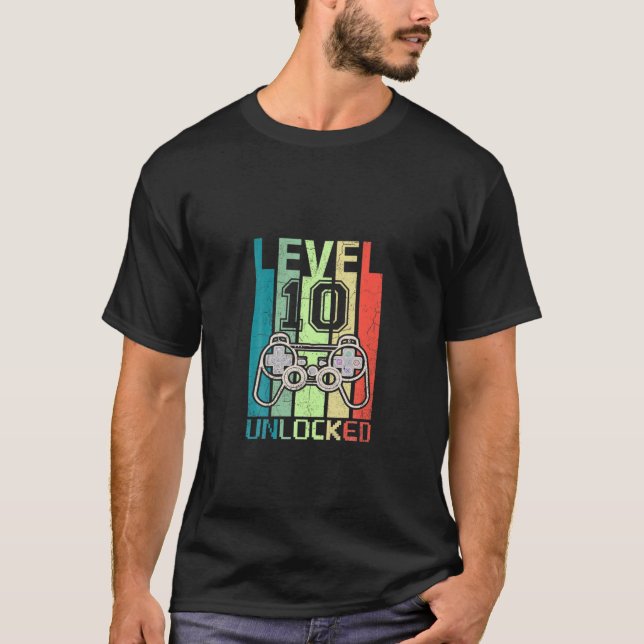 Camiseta Nível 10 Video Gamer 10º aniversário (Frente)