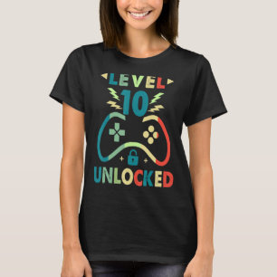 Camiseta Nível 10 Vídeo Gamer 10º Aniversário Boys
