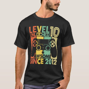 Camiseta Nível 10 Vídeo Gamer 10 Anos Criança De Present