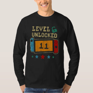 Camiseta Nível 11 11 de jogador de vídeo engraçado desbloqu