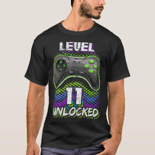 Camiseta Nível 11 11 de jogos de vídeo desbloqueados Aniv