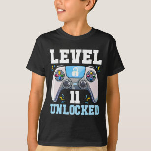 Camiseta Nível 11 11 de jogos de vídeo desbloqueados Aniver