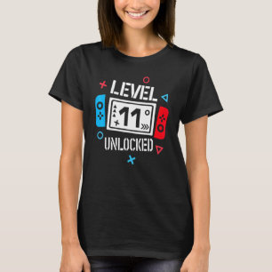 Camiseta Nível 11 11 do jogador de vídeo desbloqueado Birth