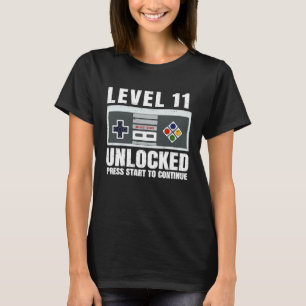 Camiseta Nível 11 Desbloqueado Aniversário do 11 de Jogador