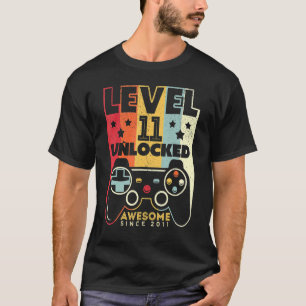 Camiseta Nível 11 Desbloqueado Incrível 2011 Vídeo Game 11