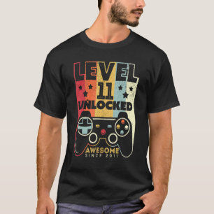 Camiseta Nível 11 Desbloqueado Incrível 2011 Vídeo Game 11