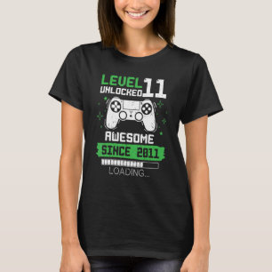 Camiseta Nível 11 Desbloqueado Incrível Desde 2011 Gamer 11