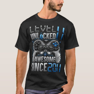 Camiseta Nível 11 Desbloqueado Incrível Desde o Aniversário
