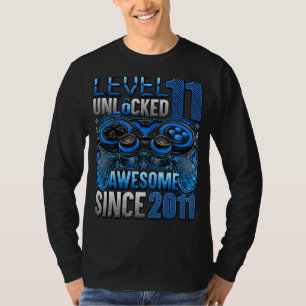 Camiseta Nível 11 Desbloqueado Incrível Desde o Aniversário