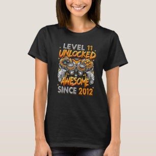 Camiseta Nível 11 Desbloqueado Incrível Desde o Aniversário