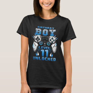 Camiseta Nível 11 Desbloqueado Videojogador Aniversário de 