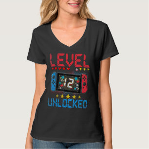 Camiseta Nível 12 12 de Aniversário do Jogador de Vídeo Des
