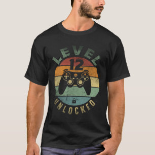 Camiseta Nível 12 12 de jogador de vídeo engraçado desbloqu