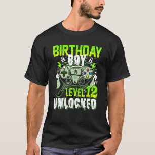 Camiseta Nível 12 Aniversário do 12º Menino Desbloqueado